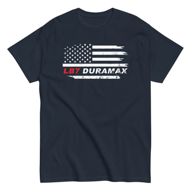 LB7 Duramax T-Shirt With American Flag Design - in navy